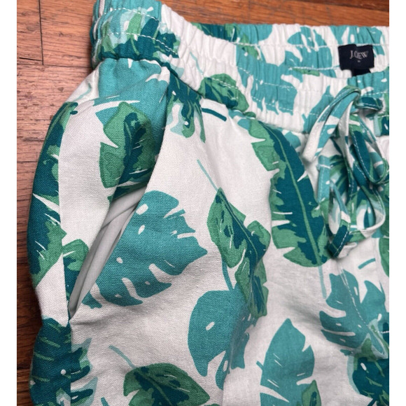 J. Crew Linen Pull On Drawstring Ankle Crop Pants Womens Size 6 Tropical $69 NEW - Picture 8 of 16